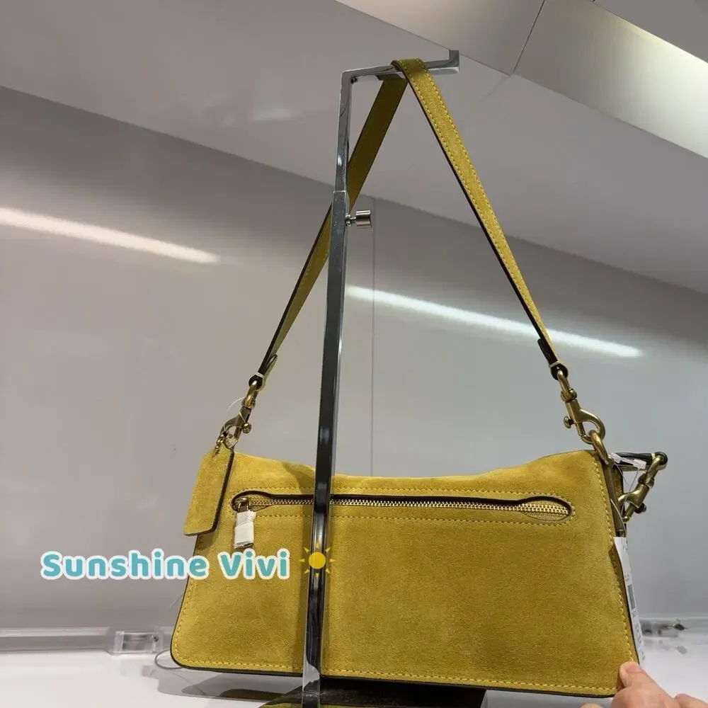 NWT Coach Suede Tabby Shoulder Bag 26 CEN52 Brass/Light Citron